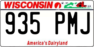 WI license plate 935PMJ