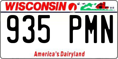 WI license plate 935PMN