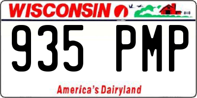 WI license plate 935PMP