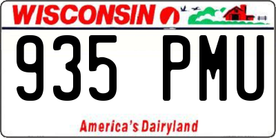 WI license plate 935PMU