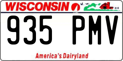 WI license plate 935PMV