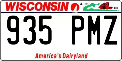 WI license plate 935PMZ
