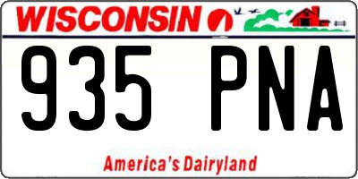 WI license plate 935PNA