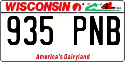 WI license plate 935PNB