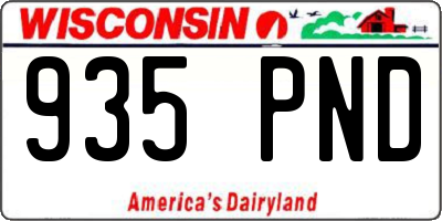 WI license plate 935PND