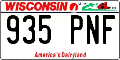 WI license plate 935PNF