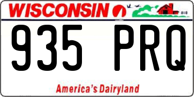 WI license plate 935PRQ