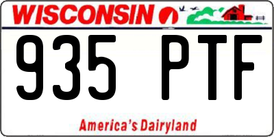 WI license plate 935PTF