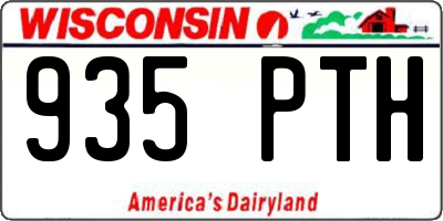WI license plate 935PTH