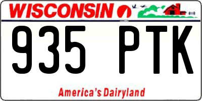 WI license plate 935PTK