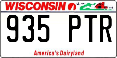 WI license plate 935PTR