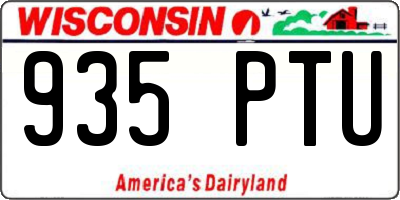 WI license plate 935PTU