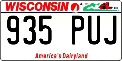 WI license plate 935PUJ