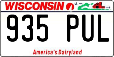 WI license plate 935PUL
