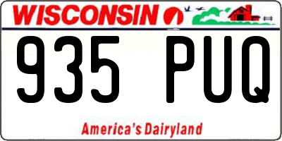 WI license plate 935PUQ