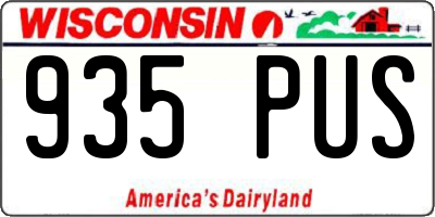 WI license plate 935PUS