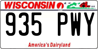 WI license plate 935PWY