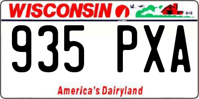 WI license plate 935PXA