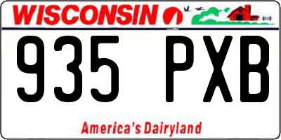 WI license plate 935PXB