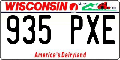 WI license plate 935PXE