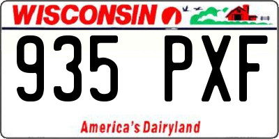 WI license plate 935PXF