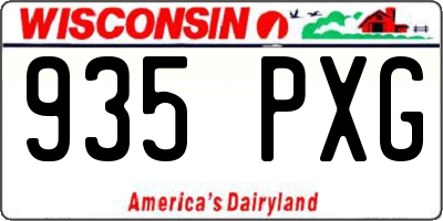 WI license plate 935PXG