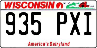WI license plate 935PXI