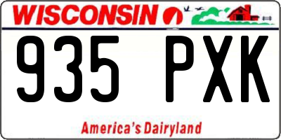 WI license plate 935PXK