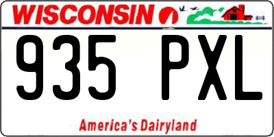 WI license plate 935PXL