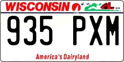 WI license plate 935PXM