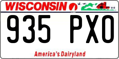 WI license plate 935PXO