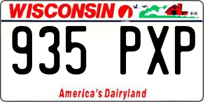 WI license plate 935PXP