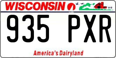 WI license plate 935PXR