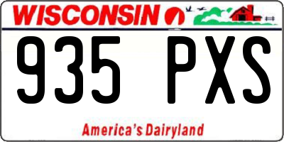WI license plate 935PXS