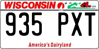WI license plate 935PXT