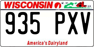 WI license plate 935PXV