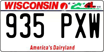 WI license plate 935PXW