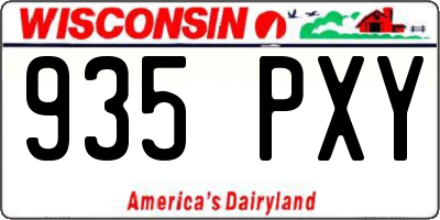 WI license plate 935PXY