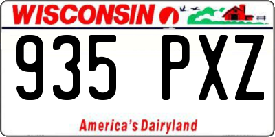 WI license plate 935PXZ