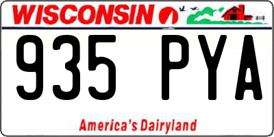 WI license plate 935PYA