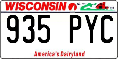 WI license plate 935PYC