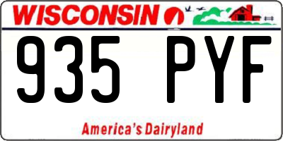 WI license plate 935PYF
