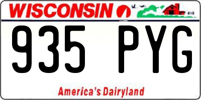 WI license plate 935PYG