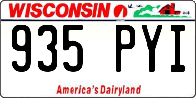 WI license plate 935PYI