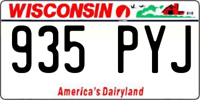 WI license plate 935PYJ
