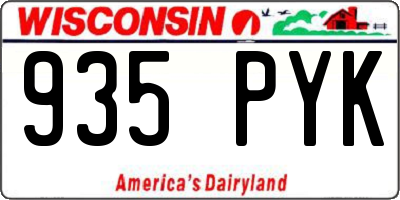 WI license plate 935PYK