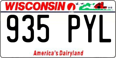 WI license plate 935PYL