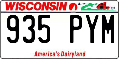 WI license plate 935PYM