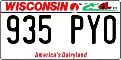 WI license plate 935PYO