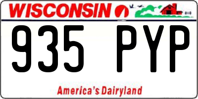 WI license plate 935PYP